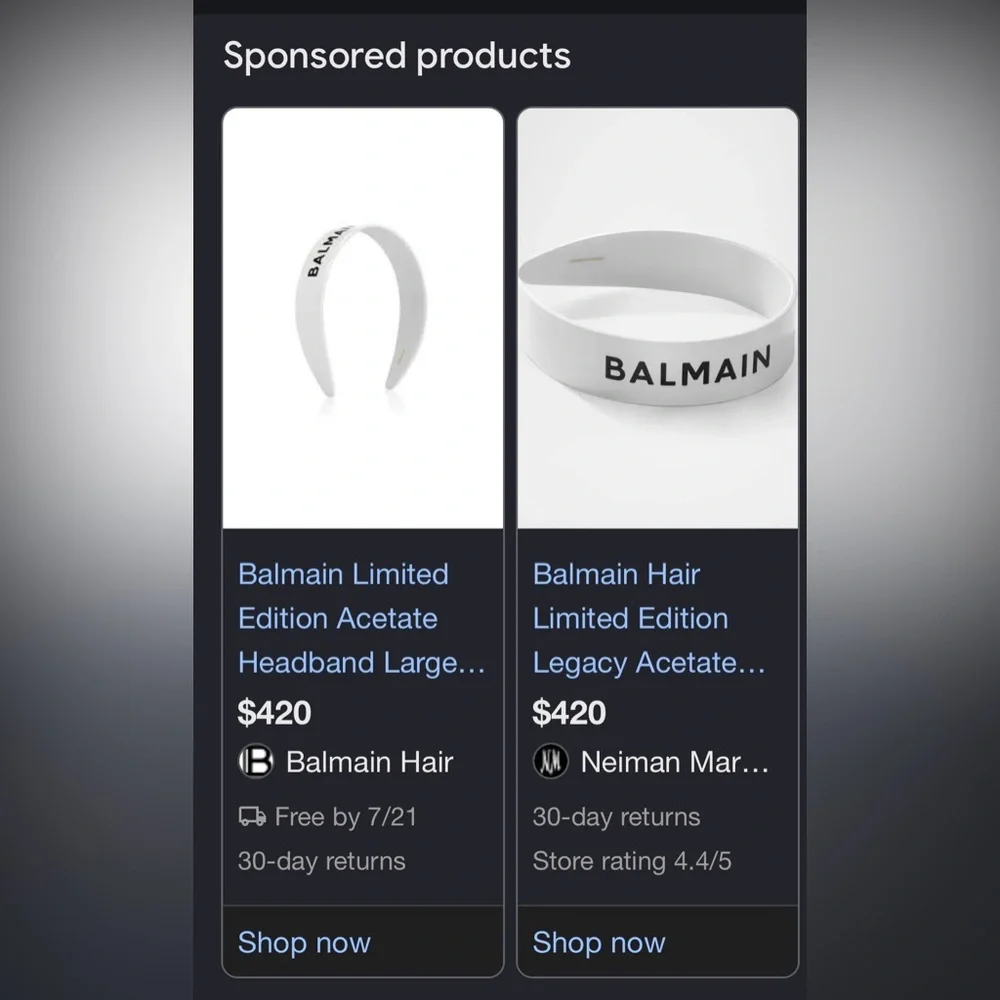 Balmain Limited Edition Acetate Headband Large FW24